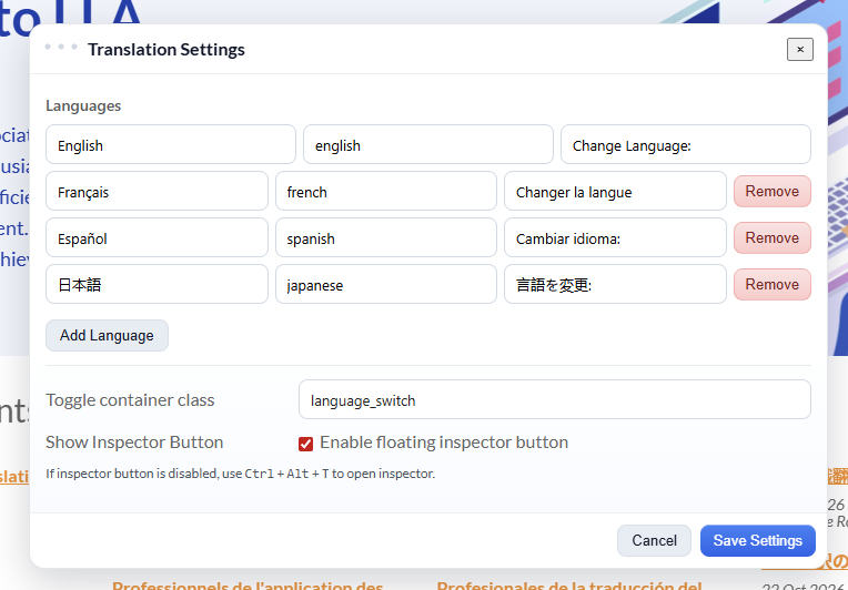 How to set languages